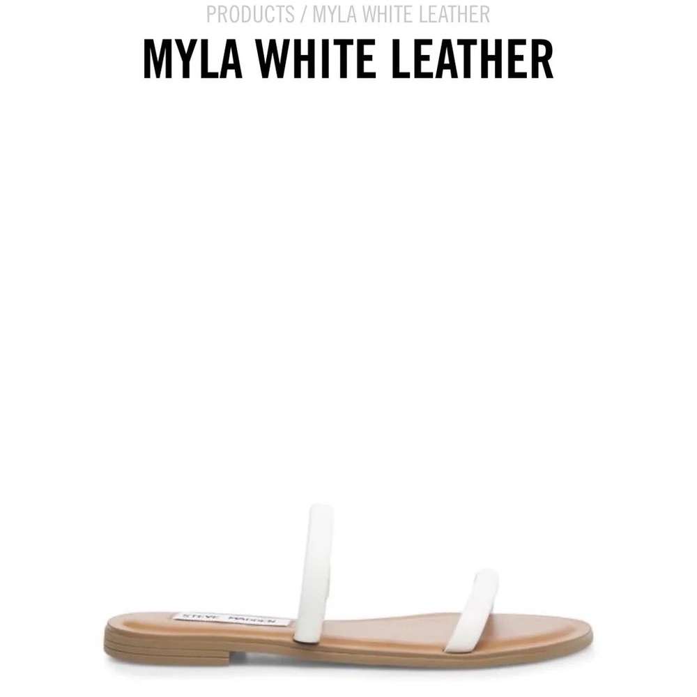 Steve Madden White Leather Myla sandals Size 8